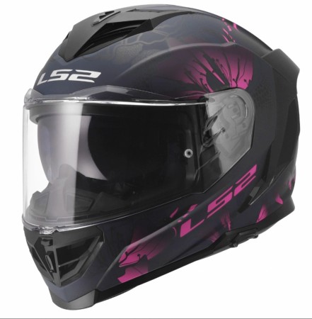 LS2 MC-Hjelm FF818 Storm III Burst Svart Rosa