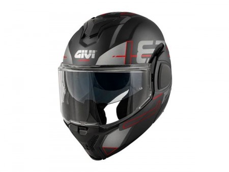 Givi HX36 Flip-over Matt Sort/Rød 